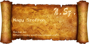 Nagy Szofron névjegykártya